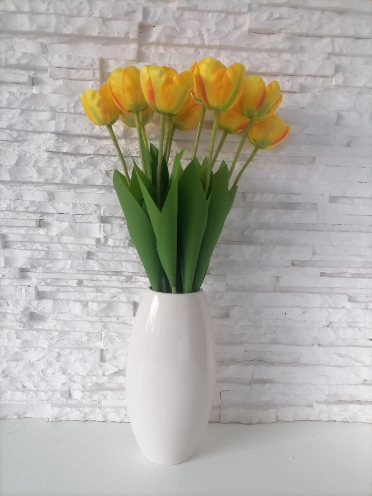 Umelý tulipán žltý látkový 1ks