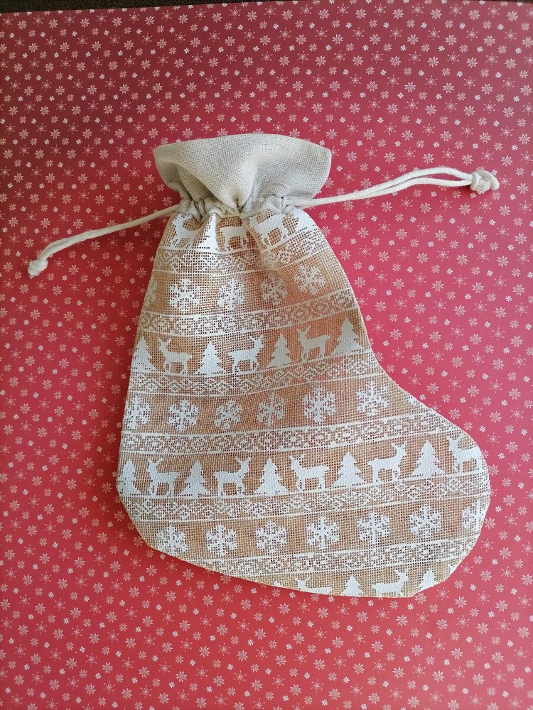 Mikulášska ponožka / pančucha hnedá 27 x 20cm