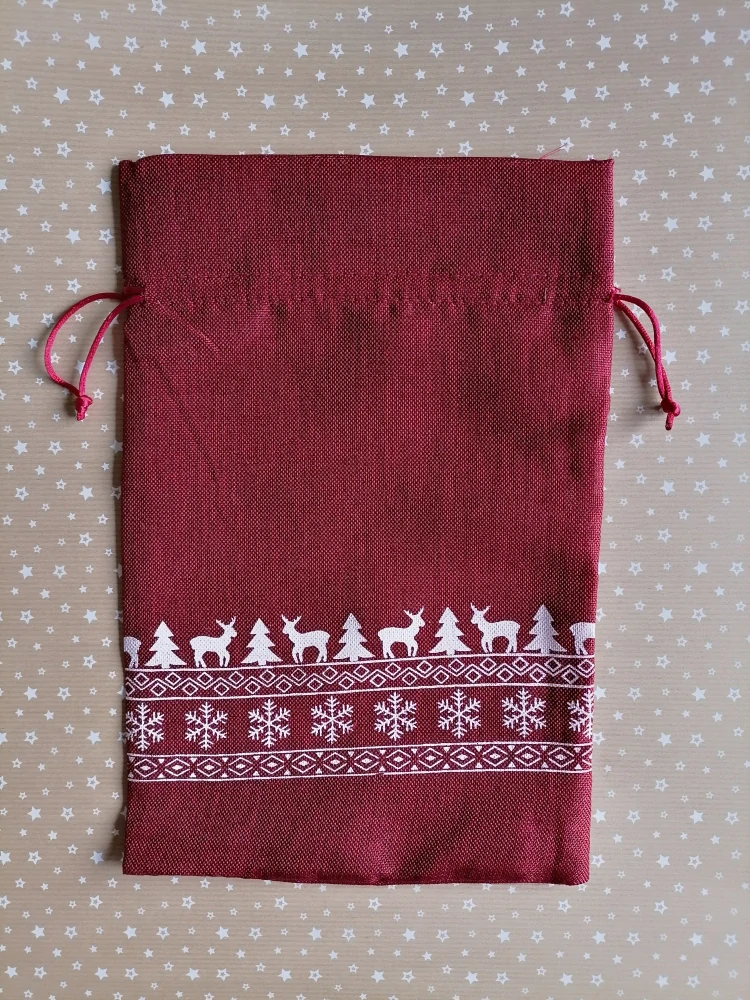 Mikulášske vrecko bordové  30 x 20cm