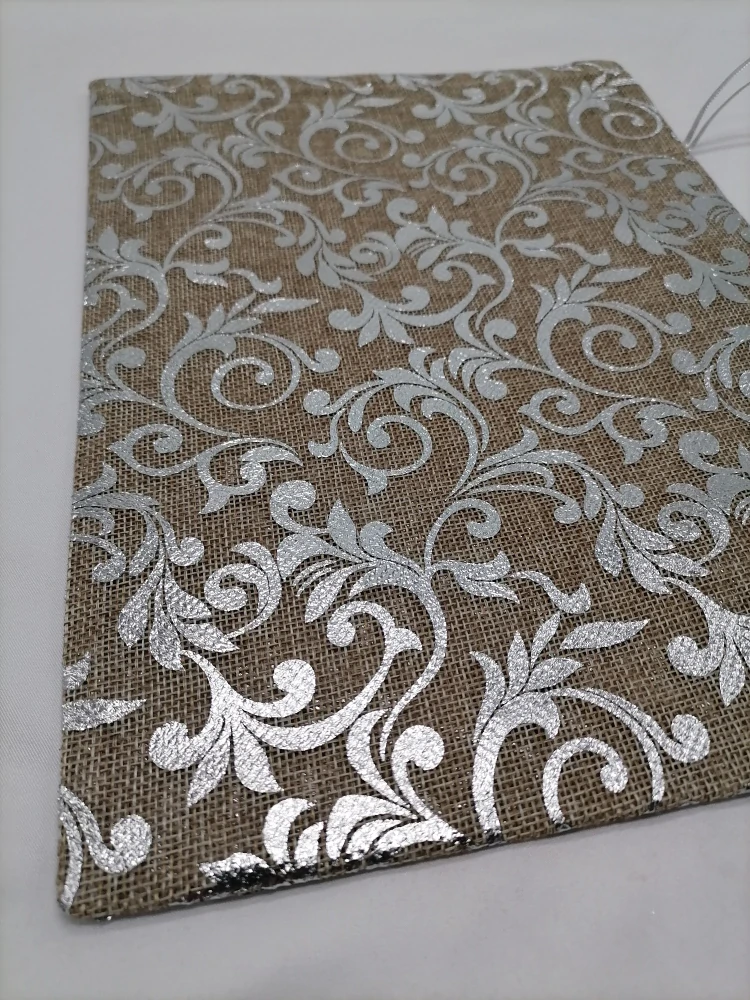 Mikulášske vrecko hnedoo strieborné  30 x 22cm