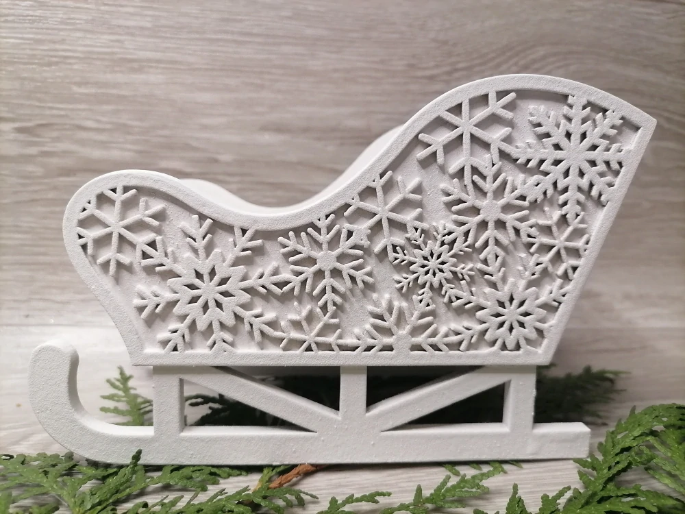 Dekoračné sánky biele 22cm