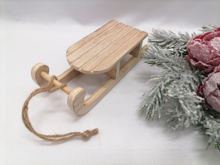 Dekoračné sánky prírodné 14,5cm