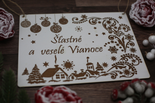 Tabuľka Šťastné a veselé Vianoce
