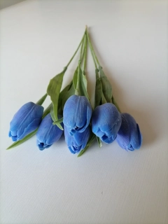 Umelý tulipán modrý plastový 1ks