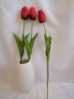 Umelý tulipán červený látkový 1ks