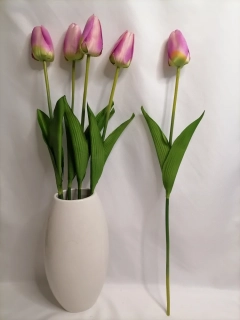 Umelý tulipán fialový látkový 1ks