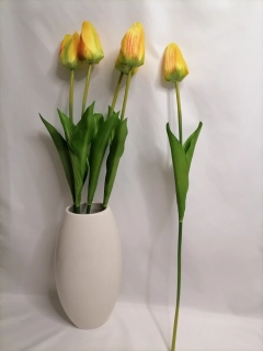 Umelý tulipán žltý látkový 1ks