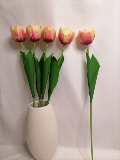 Umelý tulipán marhulkový látkový 1ks