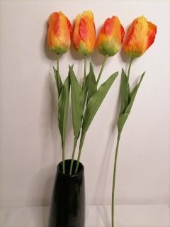 Umelý tulipán veľký žlto oranžový látkový 1ks
