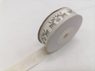 Stuha krémová so sobíkmi 20mm 
