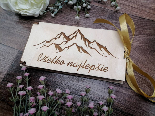 Obálka na peniaze všetko najlepšie - hory