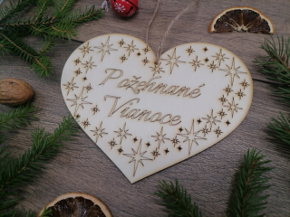 Vianočné srdiečko požehnané Vianoce 17cm