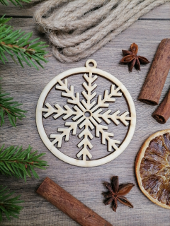 Vianočná guľa s vločkou 8x9cm