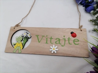 Tabuľka vitajte so žabkou