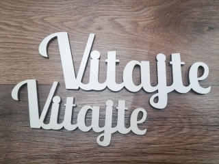 Biely nápis vitajte 20cm