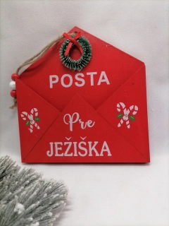 Drevená obálka na list pre Ježiška