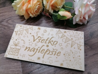 Obálka na peniaze všetko najlepšie