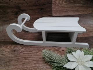 Dekoračné sánky biele 30cm