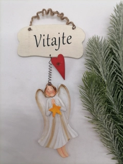 Tabuľka vitajte s anjelom