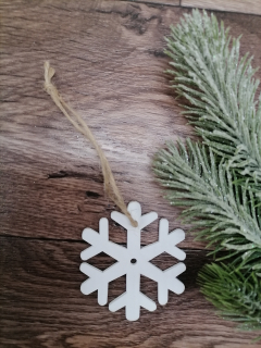 Drevená vločka biela