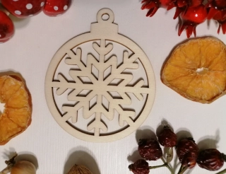 Vianočná guľa s vločkou 8 x 9,5cm
