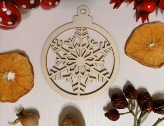 Vianočná guľa s vločkou 8 x 9,5cm