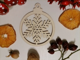Vianočná guľa s vločkou 8 x 9,5cm