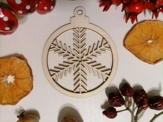 Vianočná guľa s vločkou 8 x 9,5cm