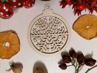 Vianočná guľa s vločkou 8 x 9,5cm