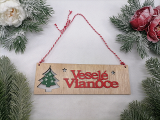 Tabuľka Veselé Vianoce so stromčekom