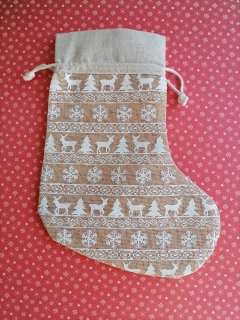 Mikulášska ponožka / pančucha hnedá 27 x 20cm