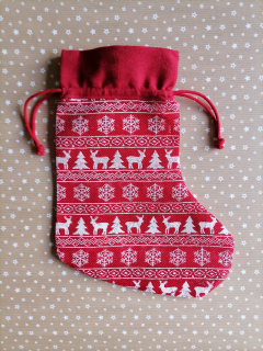 Mikulášska ponožka / pančucha červená 27 x 20cm