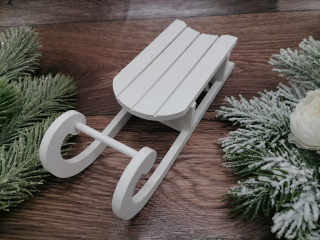 Dekoračné sánky biele 20cm