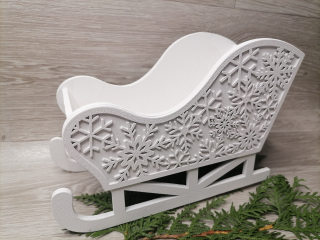 Dekoračné sánky biele 22cm