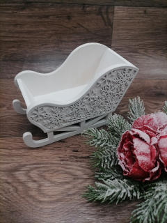 Dekoračné sánky biele 22cm
