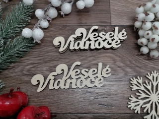Drevený nápis Veselé Vianoce 13cm